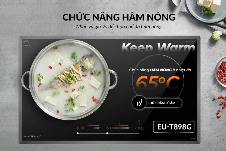 Bếp từ 2 lò Eurosun EU-T898G