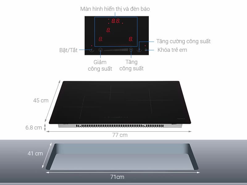 Bếp từ 3 vùng nấu Hafele HC-I773D 536.01.905