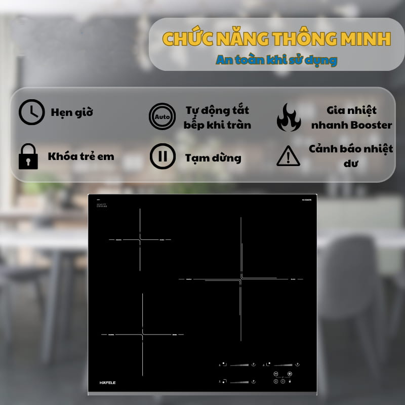 Bếp từ Hafele 3 vùng nấu HC-I6037B 536.61.801