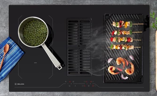 Bếp từ kết hợp hút khói Malloca HIH-864