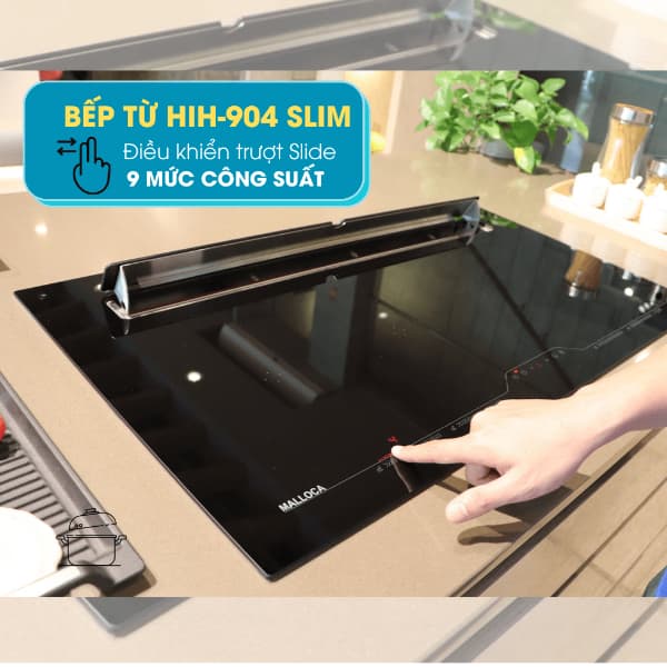 Bếp từ kết hợp hút khói Malloca HIH-904 SLIM