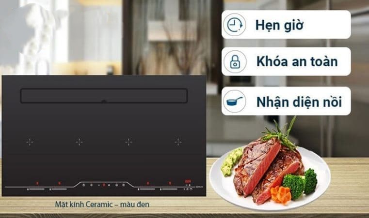 Bếp từ kết hợp hút khói Malloca HIH-904 SLIM