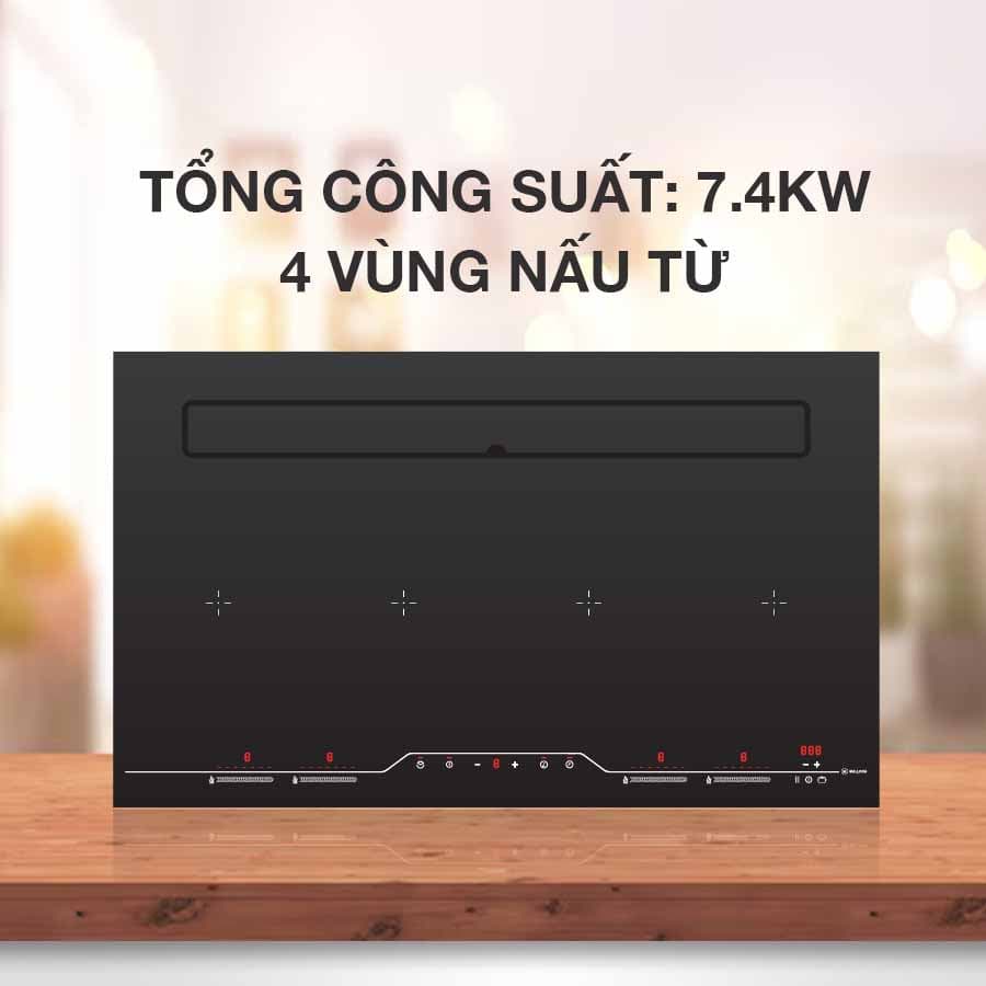 Bếp từ kết hợp hút khói Malloca HIH-904 SLIM