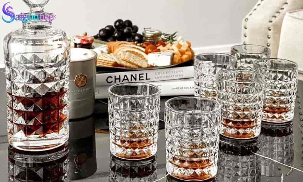  Bộ 6 cốc pha lê kim cương 230ml Crystal Bohemia