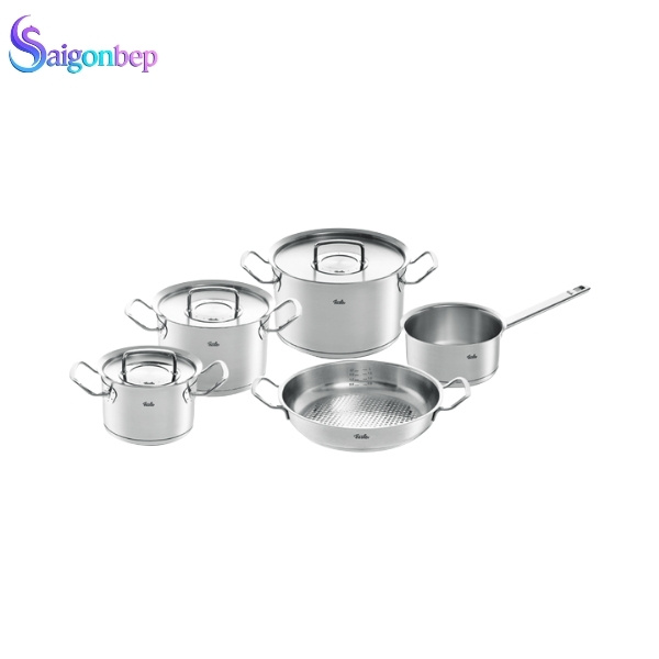 Bộ nồi Fissler Profi 5 món vung thép kèm quánh và chảo 2 quai 