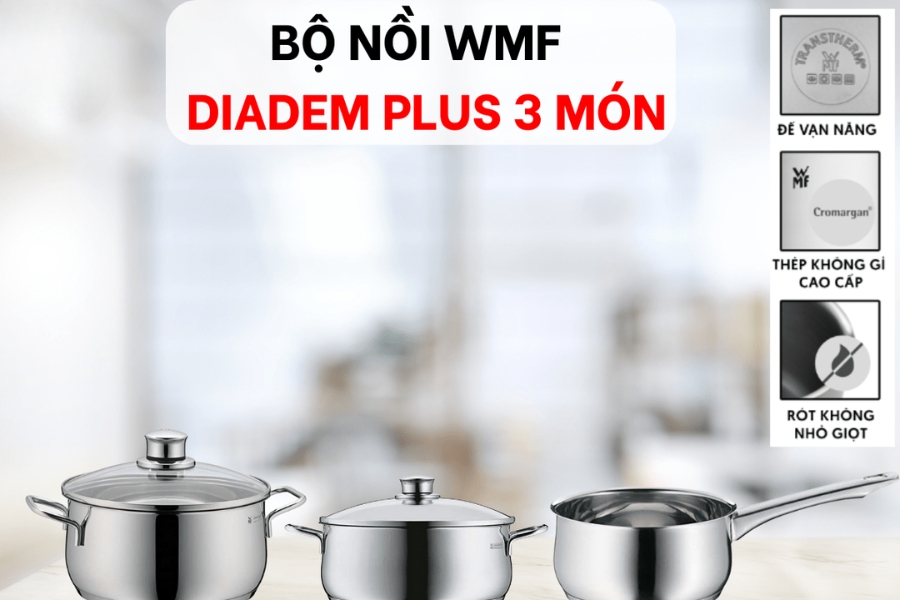 Bộ nồi WMF COOKWARE 3 món DIADEM PLUS 0730299990