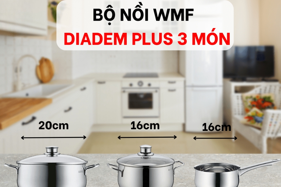 Bộ nồi WMF COOKWARE 3 món DIADEM PLUS 0730299990