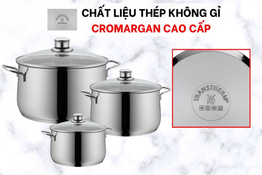 Bộ nồi WMF DIADEM PLUS 3 món COOKWARE SET 0730036040