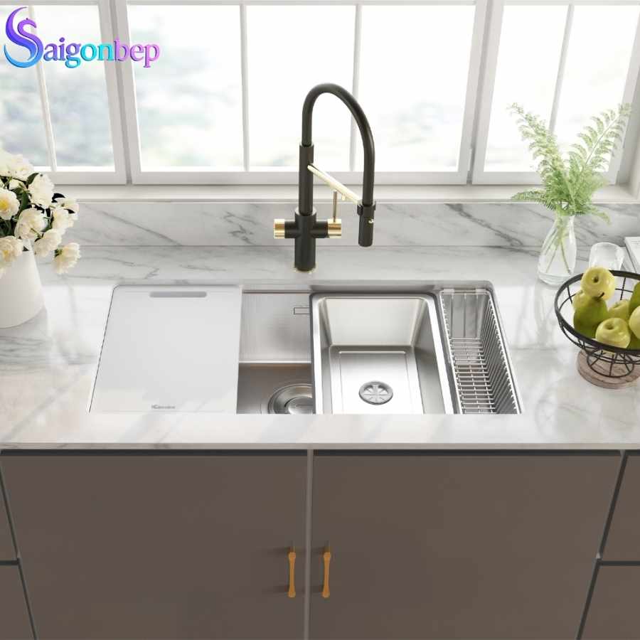 Chậu rửa bát 1 hố Konox Tari 8748SR/SM Full