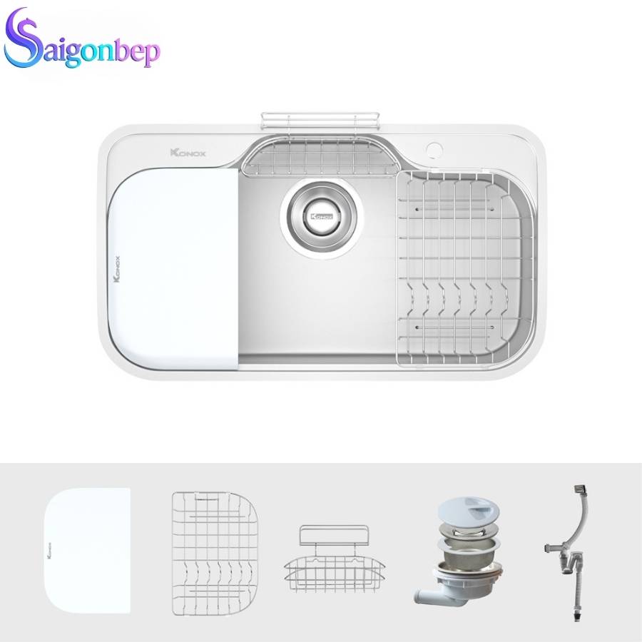 Chậu rửa bát 1 hố Konox Tari 9051SM Full