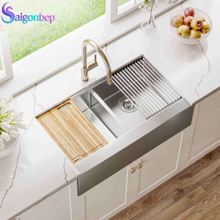 Chậu rửa bát 2 hố Konox  Apron Sink KN8751DA Retta