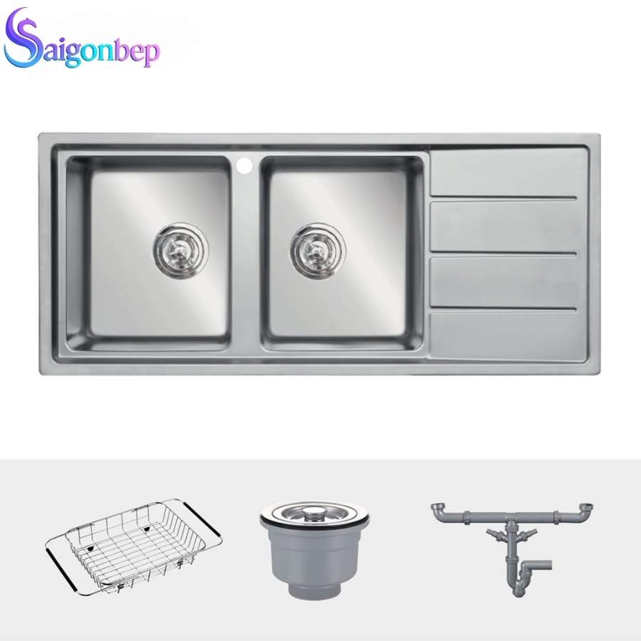  Chậu rửa bát 2 hố Konox Turkey Sink Beta 1160 Bàn Phải
