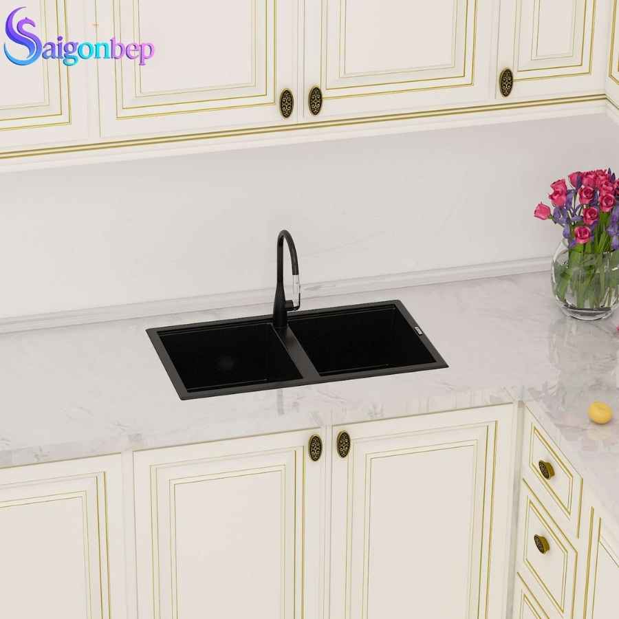 Chậu rửa bát Konox Granite Sink Phoenix Smart 860 – Black