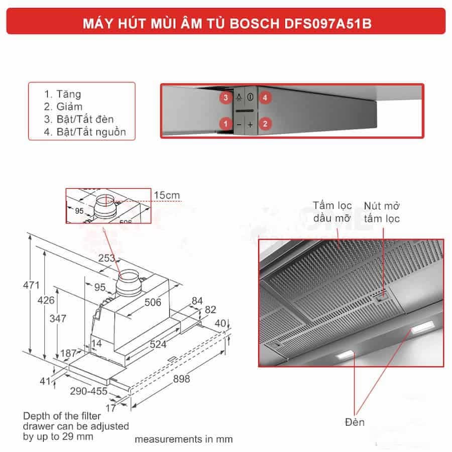 Máy hút mùi Bosch DFS097A51B