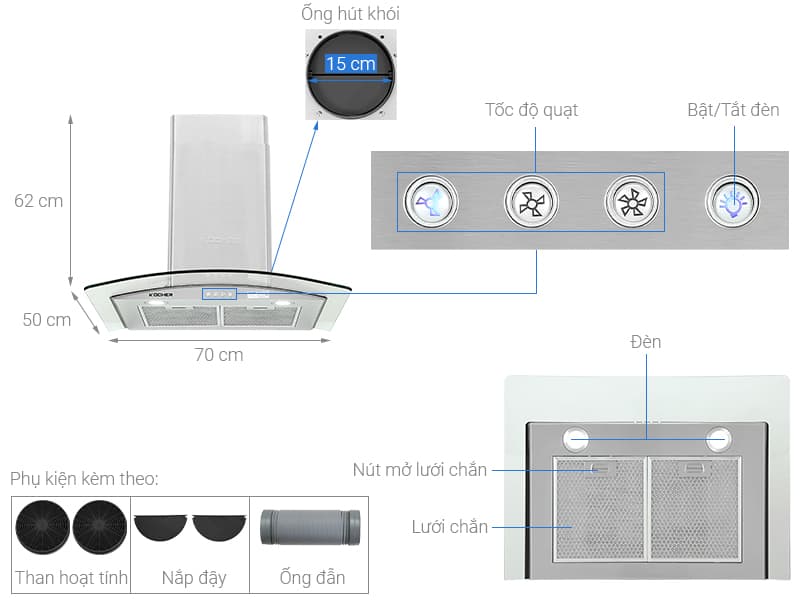 Máy hút mùi Kocher K-8870
