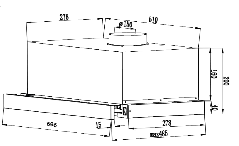 Máy hút mùi âm tủ Canzy CZ-70BRH