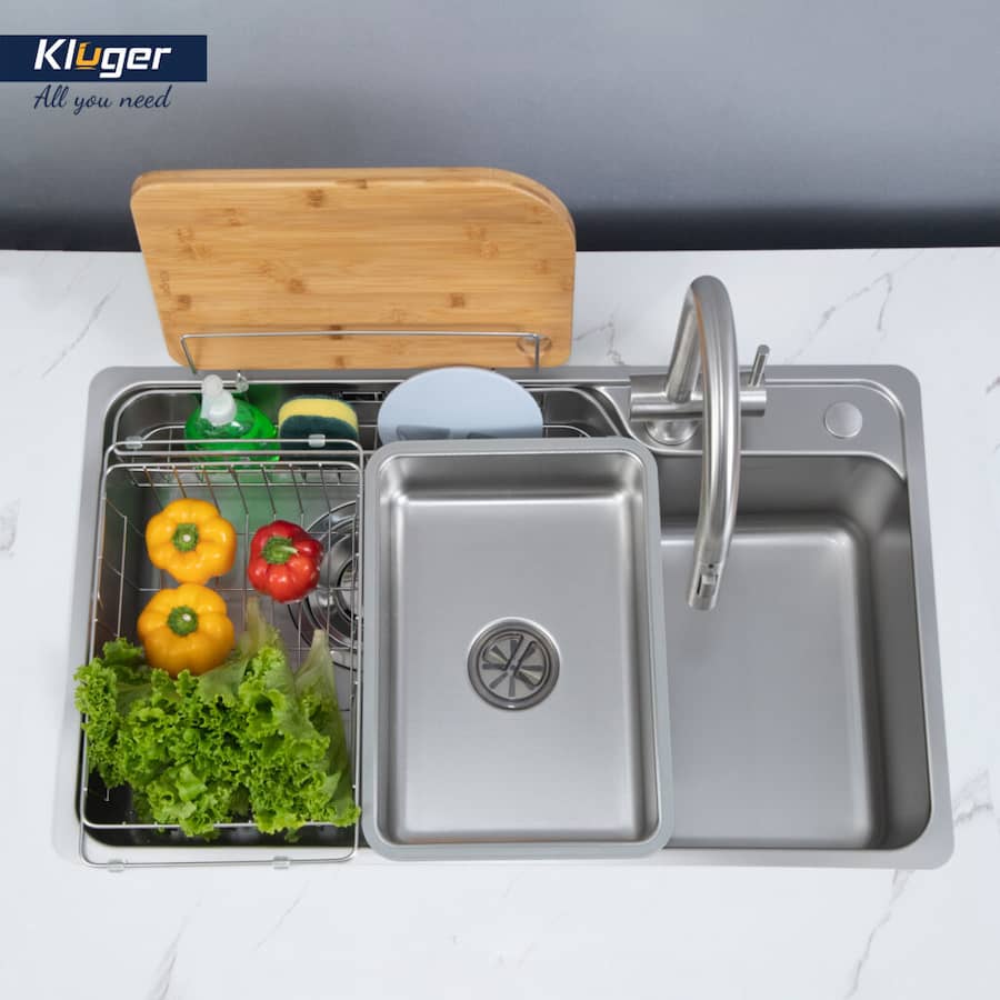 So sánh chậu rửa bát kluger 1 hố vs 2 hố