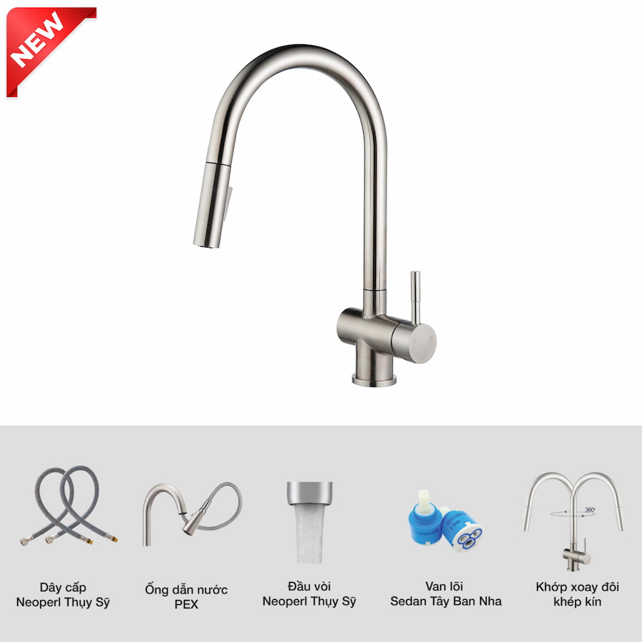 Vòi rửa bát Kluger KLF0008SS