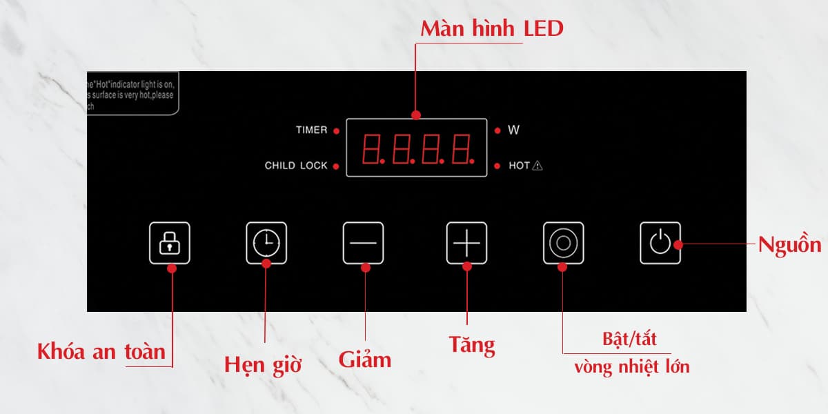 bảng điều khiển bếp hồng ngoại chefs EH-DHL321