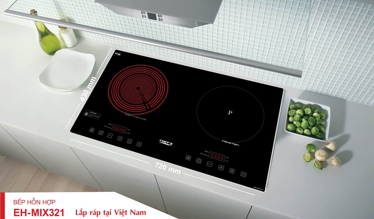 Kích thước bếp từ hồng ngoại chefs EH-MIX321