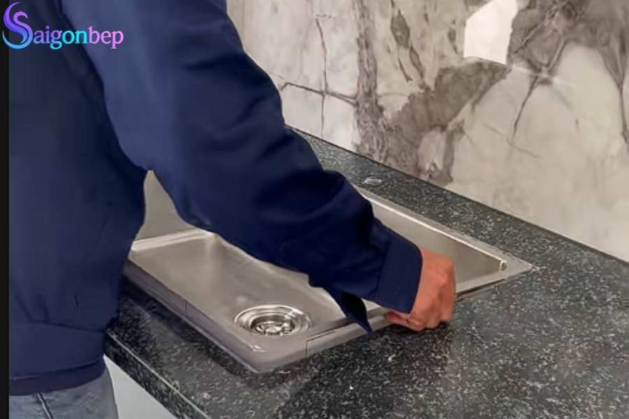 cách lắp chậu rửa bát