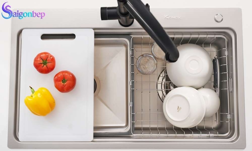 Chậu rửa bát 1 hố Konox Workstation Sink KN8048TS Dekor