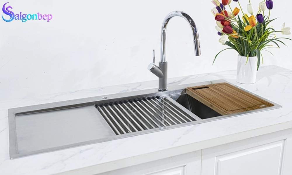 Chậu rửa bát 2 hố Konox KN11650TD – Bàn trái