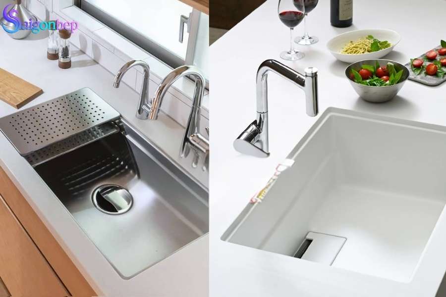 các loại chậu rửa bát 2 hố