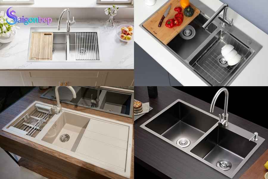 kiểu dáng chậu rửa bát 2 hố
