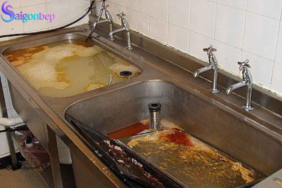 chậu rửa bát bị tắc
