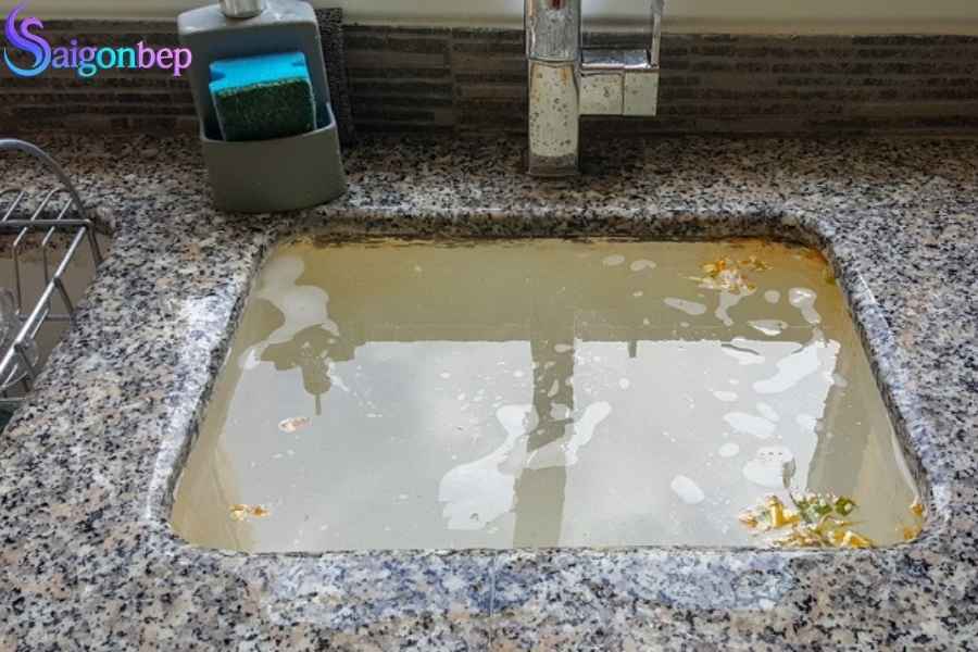 chậu rửa bát bị tắc