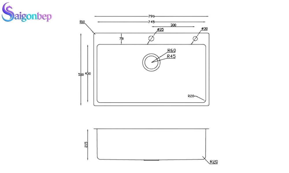 Chậu rửa bát Turkey Sink STELO 790