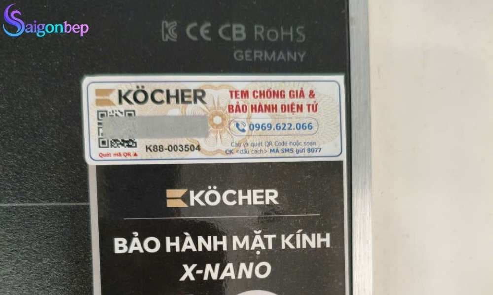 tem bảo hành điện tử kocher