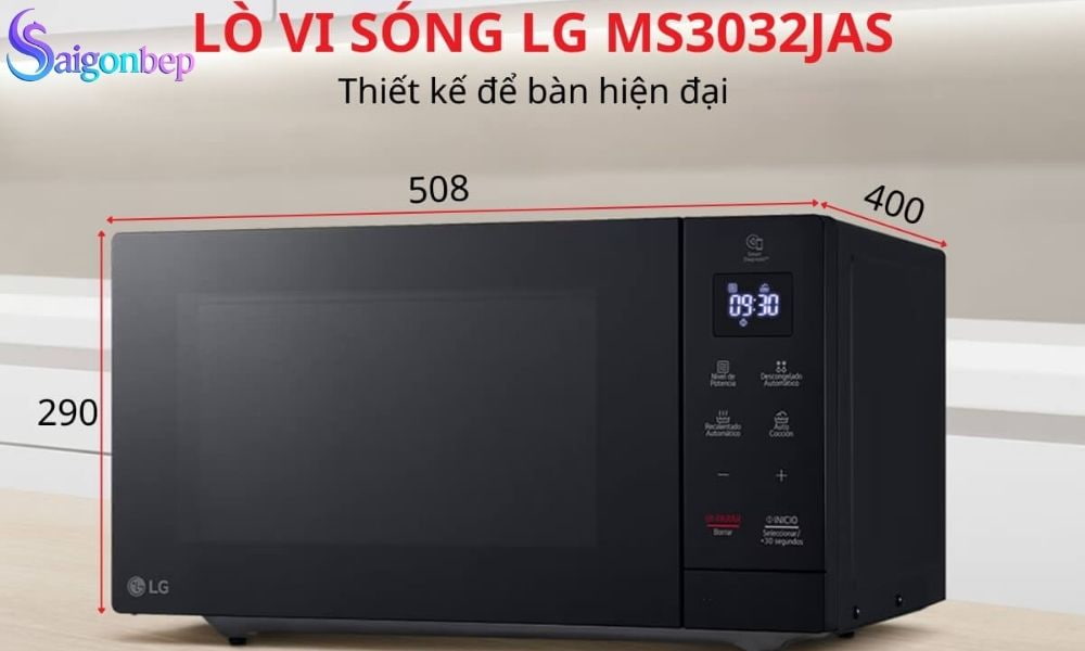 Lò vi sóng màu đen LG MS3032JAS