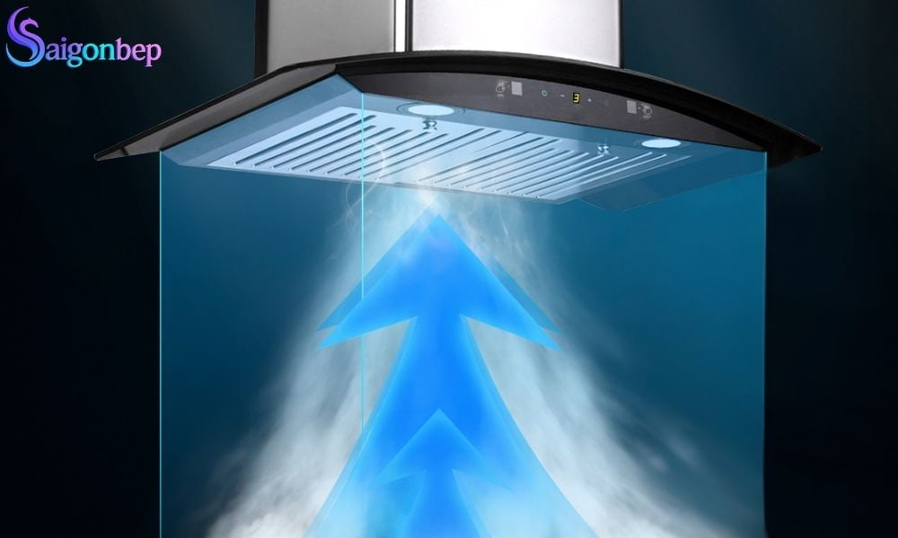 máy hút mùi kính cong