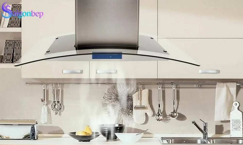 máy hút mùi kính cong