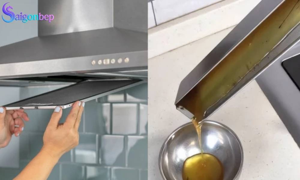 máy hút mùi rò rỉ dầu mỡ