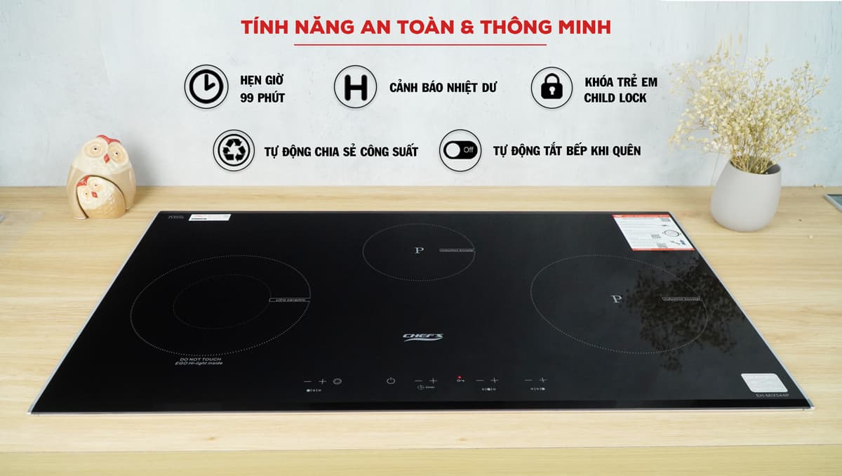 tính năng nổi bật của bếp hỗn hợp 3 vùng nấu từ hồng ngoại MIX544P