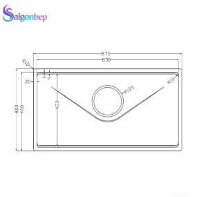 Chậu rửa bát 1 hố Konox Tari 8748SR Basic