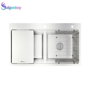Chậu rửa bát 2 hố Konox KN8651TD Dekor Full