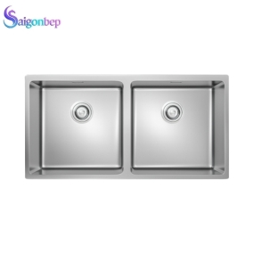 Chậu rửa bát 2 hố Konox Undermount Sink Cube 8744DU Chậu rửa bát 2 hố Konox Undermount Sink Cube 8744DU