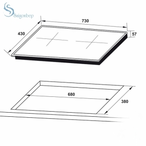 Bếp từ Hafele 2 vùng nấu HC-I3732A 536.61.736 Bếp từ Hafele 2 vùng nấu HC-I3732A 536.61.736