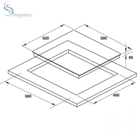 Bếp từ 3 vùng nấu Hafele HC-I603D 536.61.631 Bếp từ 3 vùng nấu Hafele HC-I603D 536.61.631