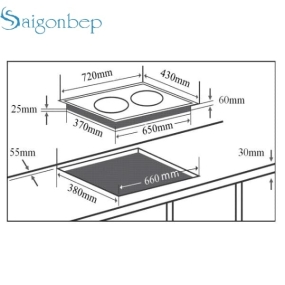 Bếp hỗn hợp từ hồng ngoại Chef's EH-MIX220