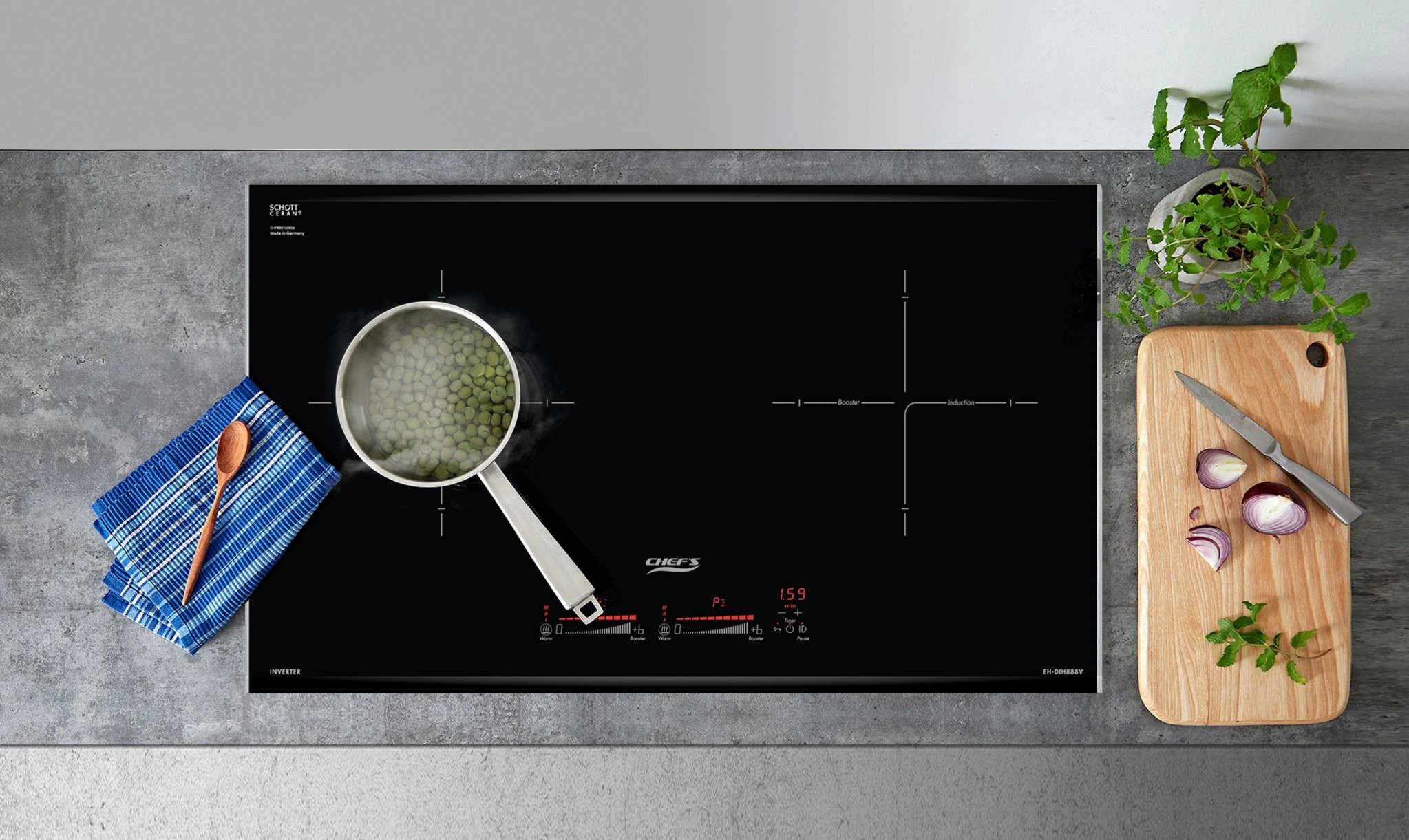 Bếp từ đôi Chefs EH-DIH888V nhập khẩu Đức Bếp từ đôi Chefs EH-DIH888V nhập khẩu Đức