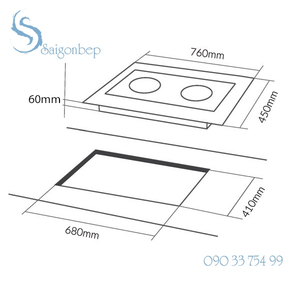 Bếp từ điện từ đôi EUROSUN EU-TE887G