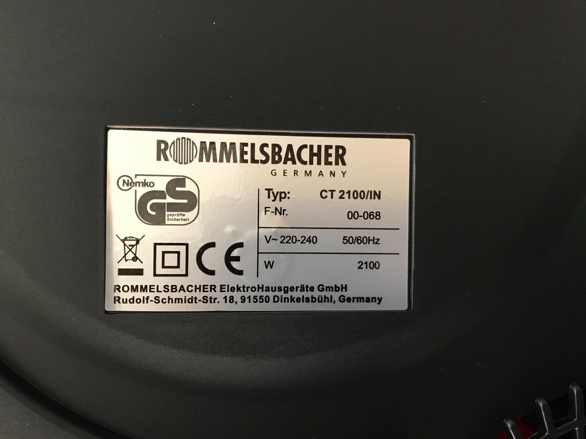 Bếp từ đơn Rommelsbacher CT2100/IN