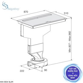Bếp từ kết hợp hút khói Malloca HIH-904 SLIM