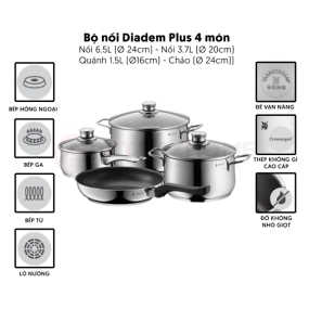 Bộ nồi từ 4 món WMF Diadem Plus 0730276040