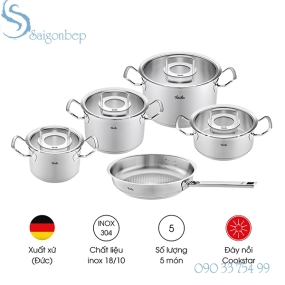 Bộ nồi từ Fissler Original Pro Collection 5 Glass có chảo Bộ nồi từ Fissler Original Pro Collection 5 Glass có chảo